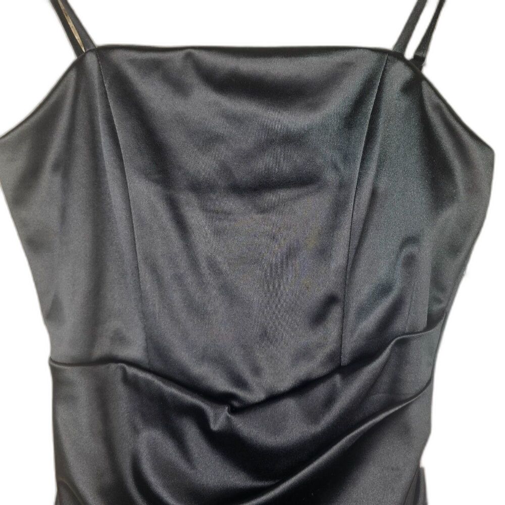 Emerald Sundae Black Satin Bodycon Mini Dress XXS NWT Party Cocktail - Picture 8 of 15